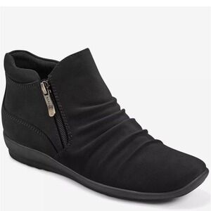 Easy Spirit Size 6 Black Aleta Ruched Ankle Boots NEW Comfort Women $89